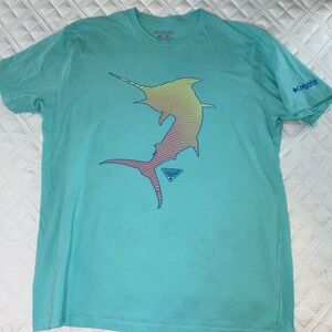 Columbia Apparel Men's PFG Graphic T-Shirt Shirt, Gulf Stream/Cuesta, X Large